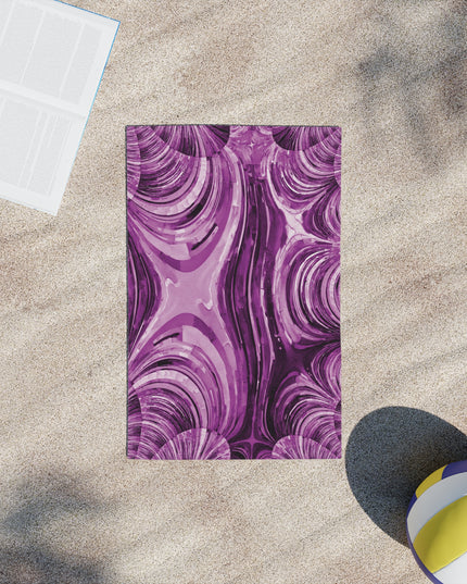 Uzi Spiral Powder Lavender Beach Towel, 18" x 27"