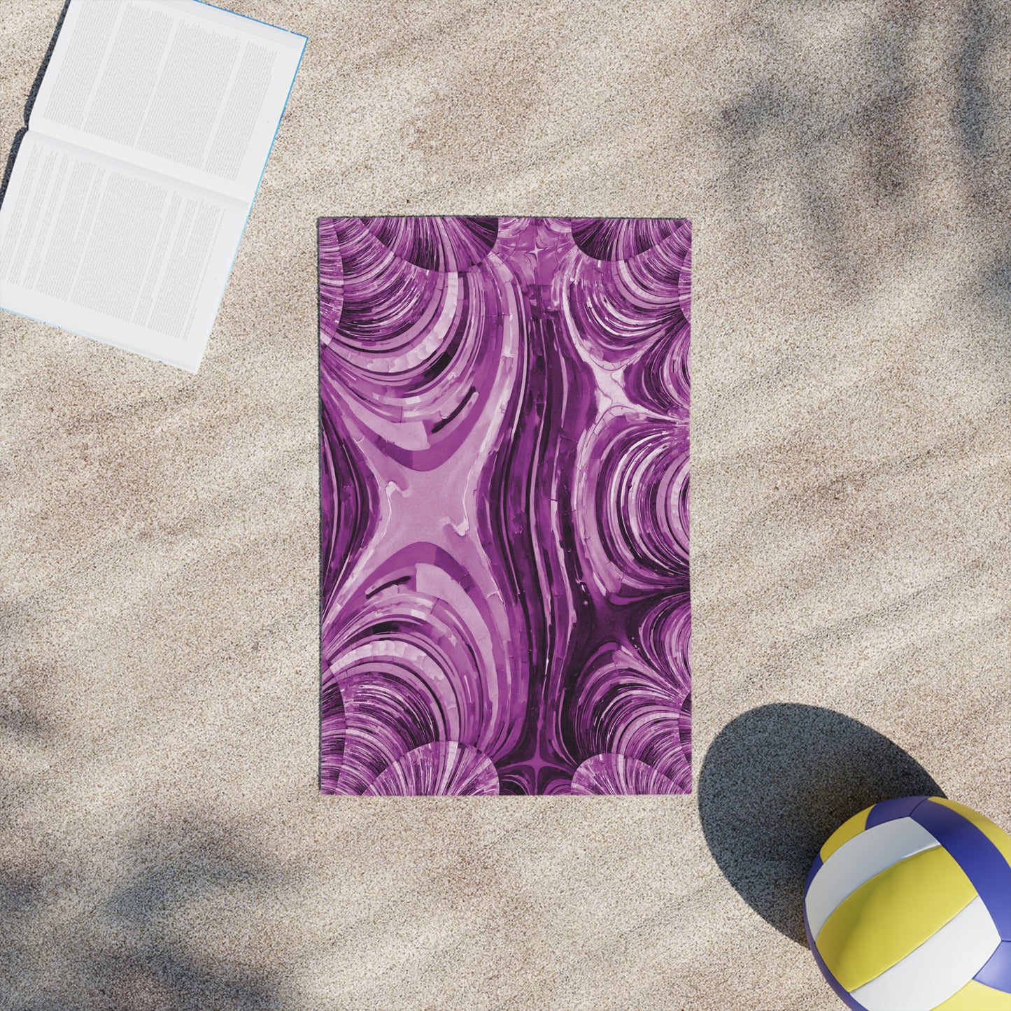 Uzi Spiral Powder Lavender Beach Towel, 18" x 27"