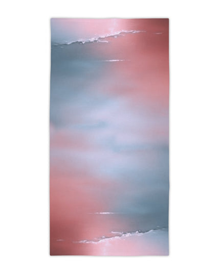 Gray Sea Pink Fog Beach Towel, 30" x 60"