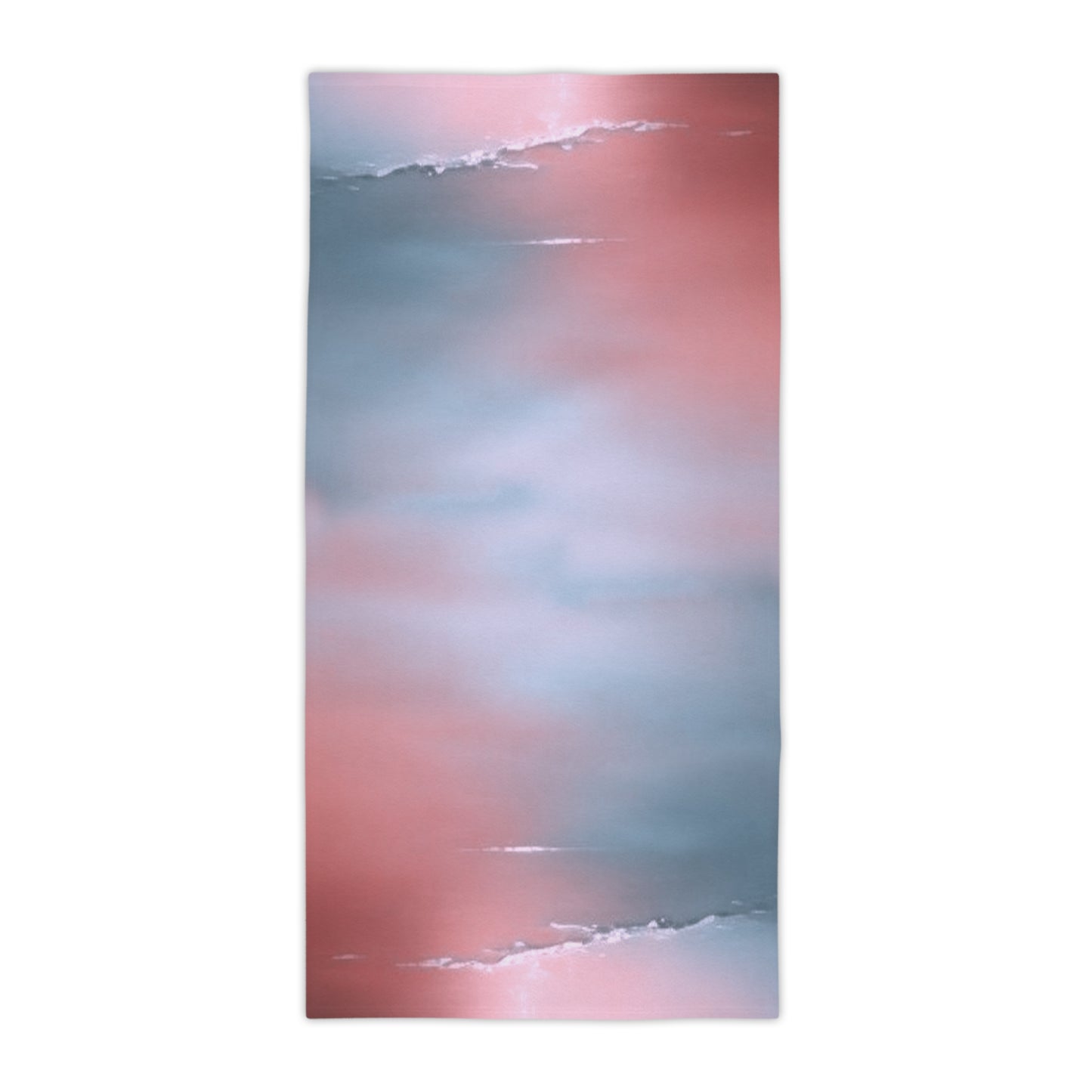 Gray Sea Pink Fog Beach Towel, 30" x 60"