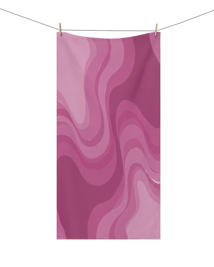 Pinky Mauve Wavey 30" x 60" Mink-Cotton Towel (50% polyester, 50% cotton)