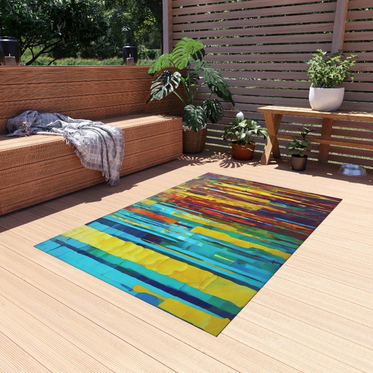 Striped Alpha 48" x 72" Outdoor Rug