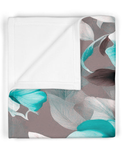 Tif Green Gray Floral Bunch Soft Fleece Baby Blanket, 30" x 40"
