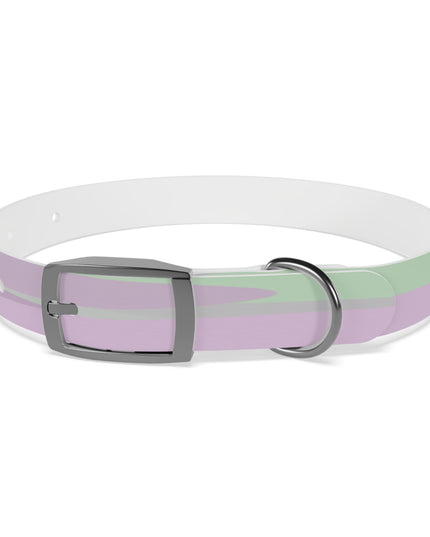 Pastel Lavender Purple and Soft Green Patches Small Dog Collar