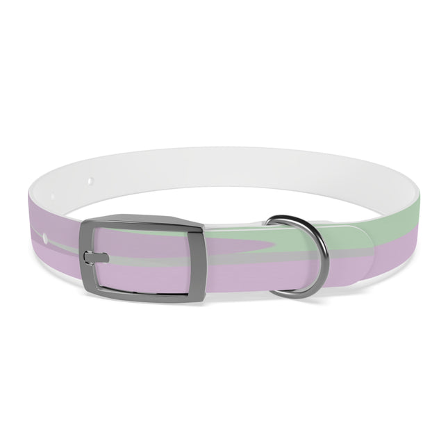 Pastel Lavender Purple and Soft Green Patches Small Dog Collar