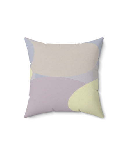Pastel Soft Blue and Soft White Patches 14" x 14" Faux Suede Square Pillow