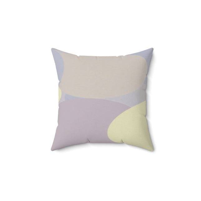Pastel Soft Blue and Soft White Patches 14" x 14" Faux Suede Square Pillow