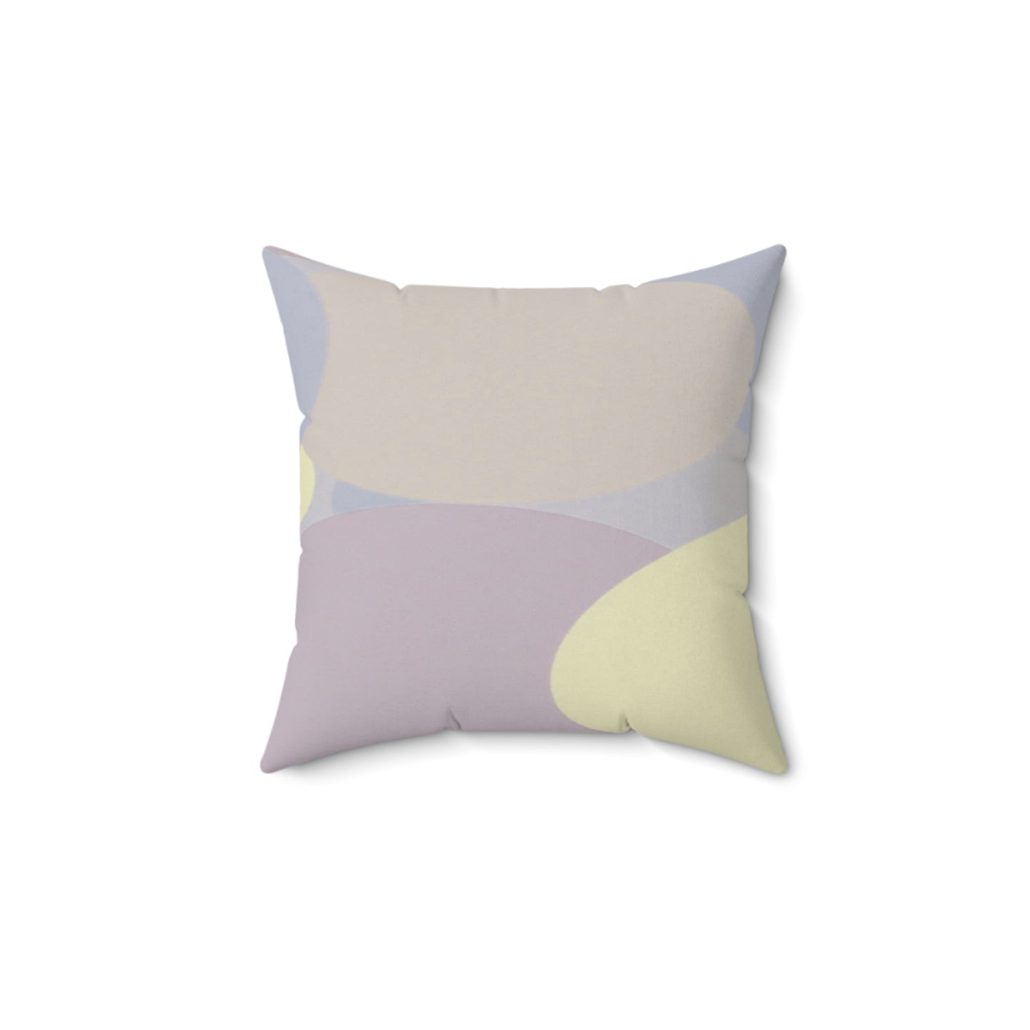 Pastel Soft Blue and Soft White Patches 14" x 14" Faux Suede Square Pillow
