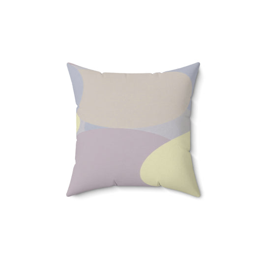 Pastel Soft Blue and Soft White Patches 14" x 14" Faux Suede Square Pillow