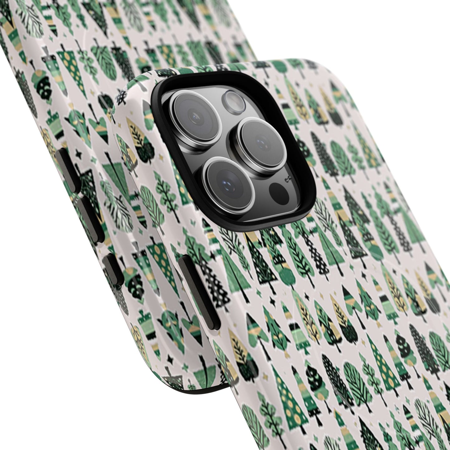 Mini Vintage Green Trees Iphone 16 Pro Max Tough Magnetic Cases