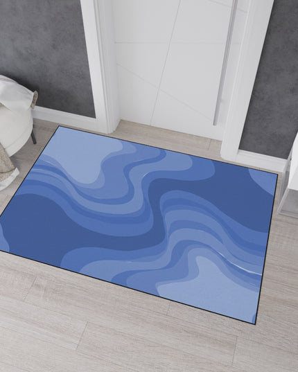 Deep Blue Wavey 48" x 72" Heavy Duty Floor Mat
