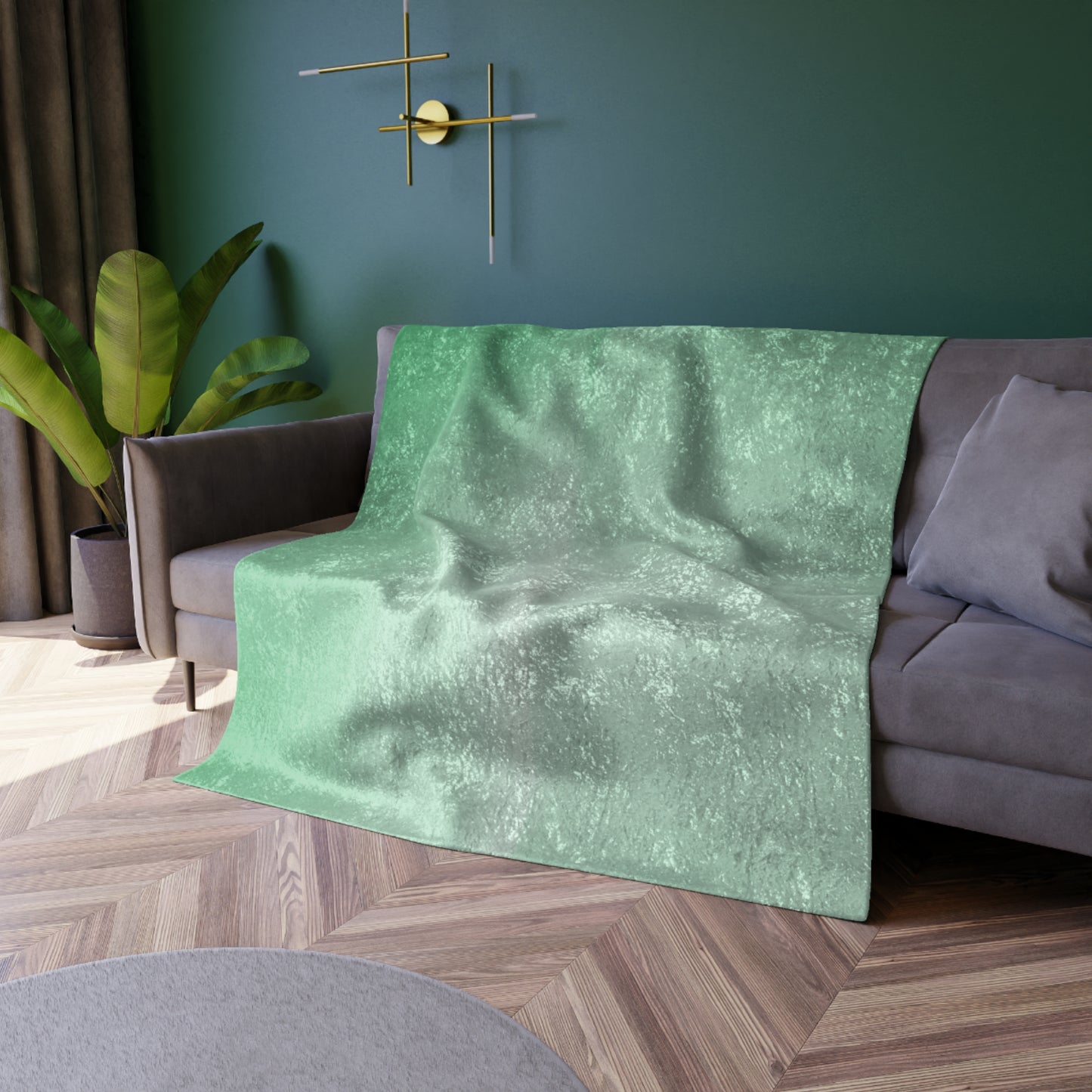 Mint Fade 50" x 60" Crushed Velvet Blanket
