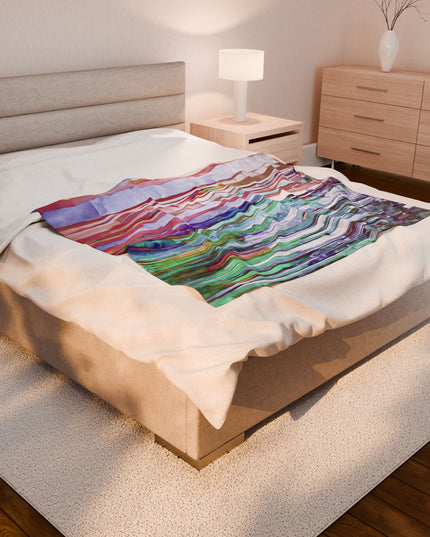 Striped Pastels Velveteen Plush Blanket, 50" x 60"