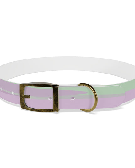 Pastel Lavender Purple and Soft Green Patches Extra Large Dog Collar