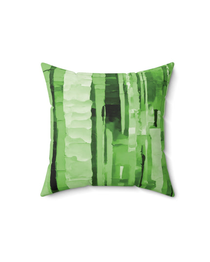 Striped Mint Pastel 14" x 14" Faux Suede Square Pillow