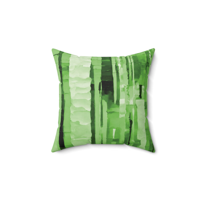 Striped Mint Pastel 14" x 14" Faux Suede Square Pillow
