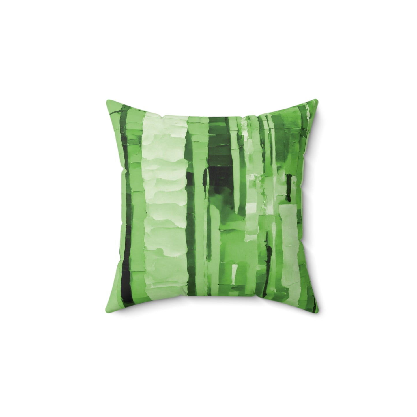 Striped Mint Pastel 14" x 14" Faux Suede Square Pillow