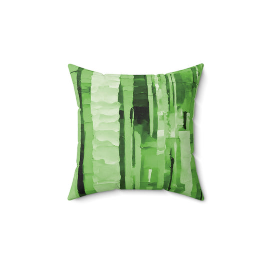Striped Mint Pastel 14" x 14" Faux Suede Square Pillow
