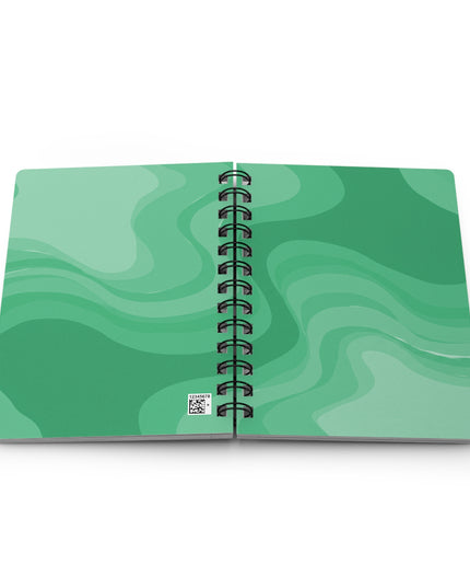 Mint Green Wavey Spiral Bound Journal, 5" x 7" 150 pages