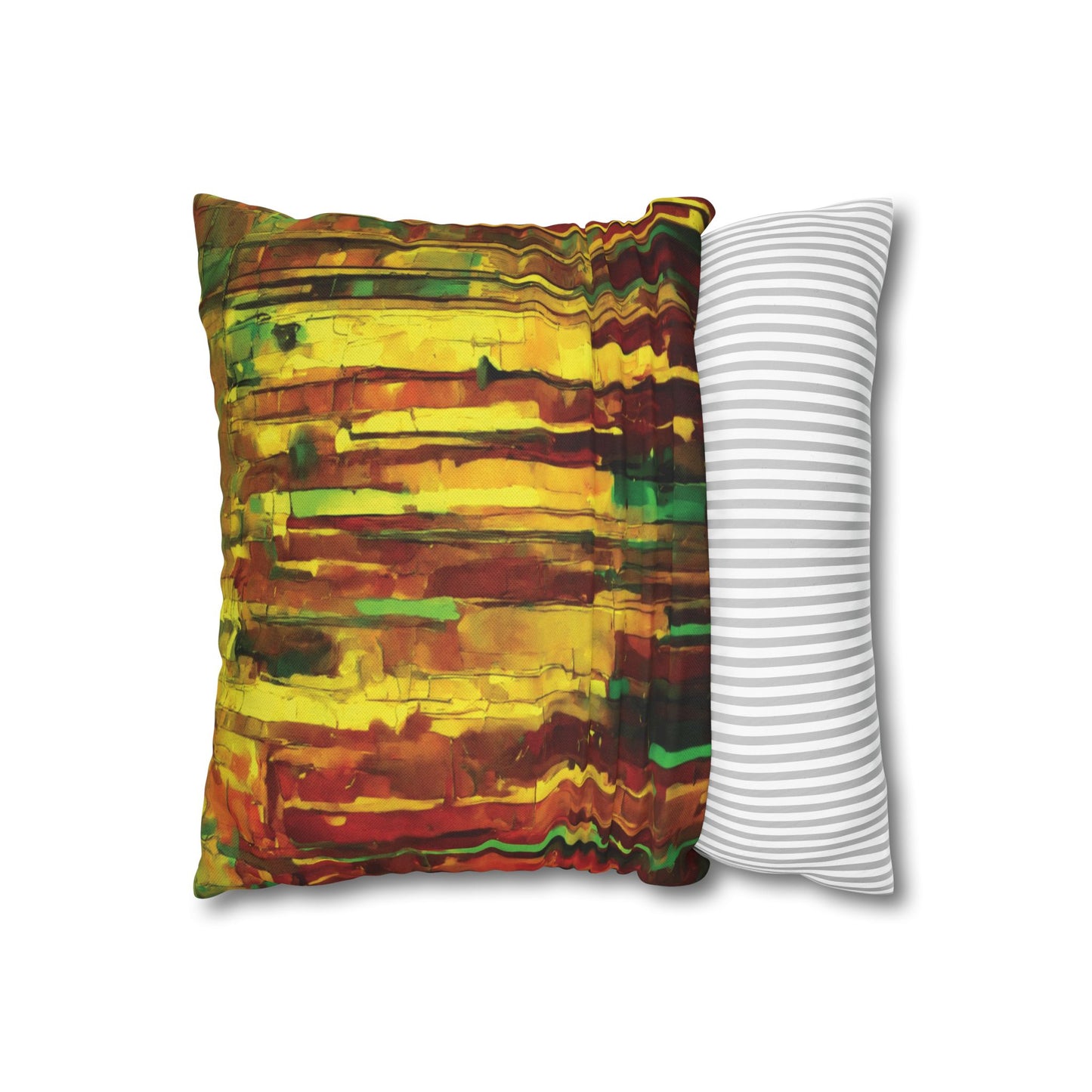 Striped Beta Spun Polyester Square Pillowcase, 14" x 14"
