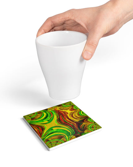 Uzi Spiral Beta 4" x 4" Square Ceramic Coaster