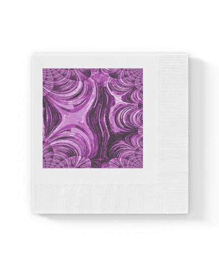 Uzi Spiral Powder Lavender Pastel White Coined Napkins, 4.8" x 4.8"