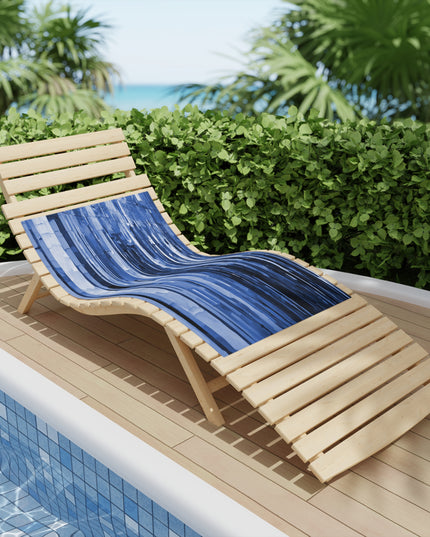 Striped Deep Blue Beach Towel, 24" x 44"