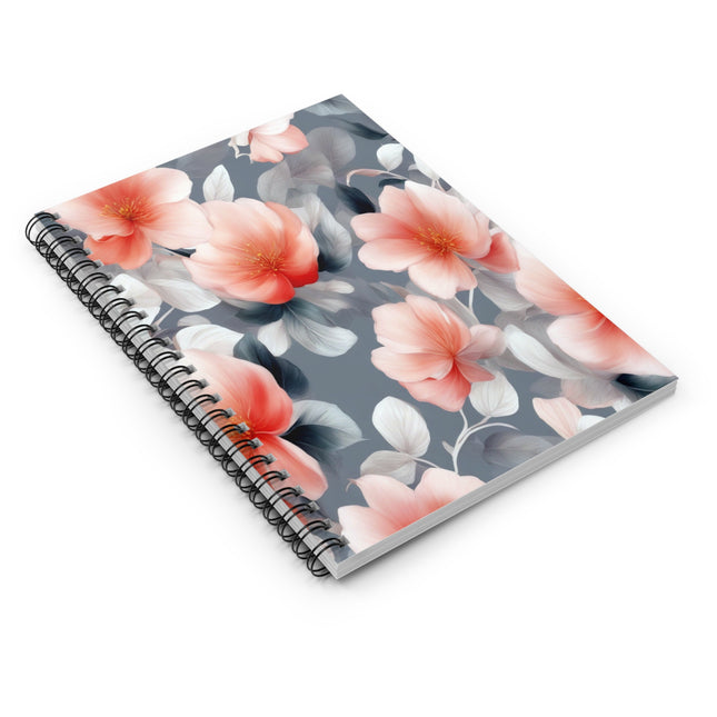 Red Blossom Floral Bunch Spiral Notebook - Ruled Line, 6" x 8", 118 pages