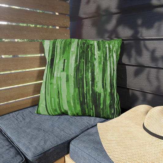 Striped Mint Pastel Fade 18" x 18" Outdoor Pillow