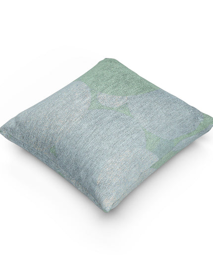 Light Blue Patches Woven Pillow, 17" x 18"