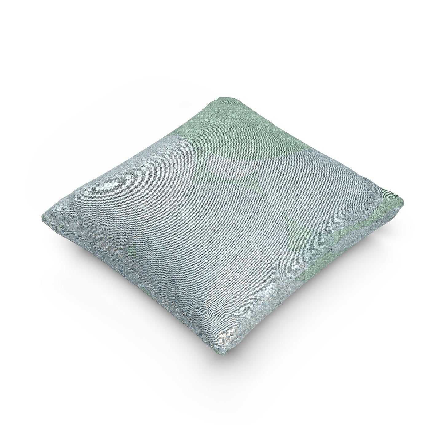 Light Blue Patches Woven Pillow, 17" x 18"