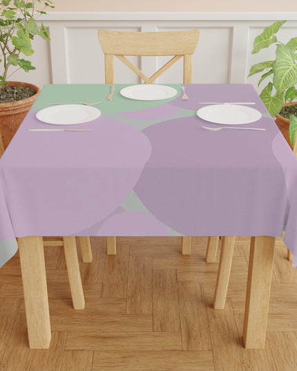 Pastel Lavender Purple and Soft Green Patches Tablecloth, 55" x 55"