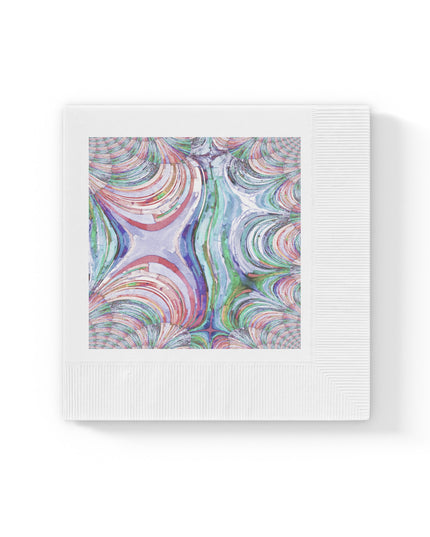 Uzi Spiral Pastels White Coined Napkins, 6.5" x 6.5"