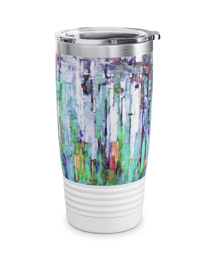 Striped Pastels Ringneck Tumbler, 20oz in white