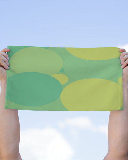 Pastel Green Patches Rally Towel, 11" x 18"
