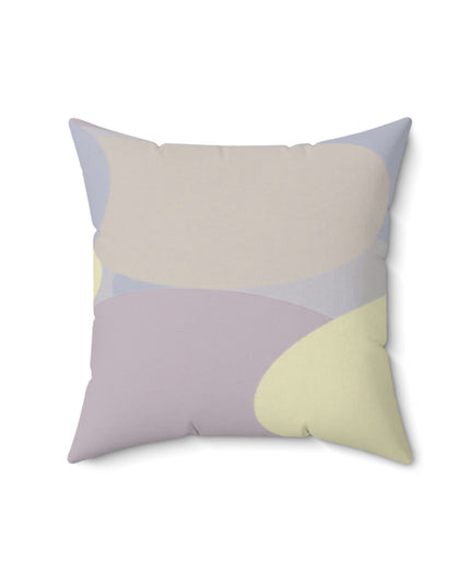 Pastel Soft Blue and Soft White Patches 16" x 16" Faux Suede Square Pillow