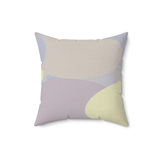 Pastel Soft Blue and Soft White Patches 16" x 16" Faux Suede Square Pillow
