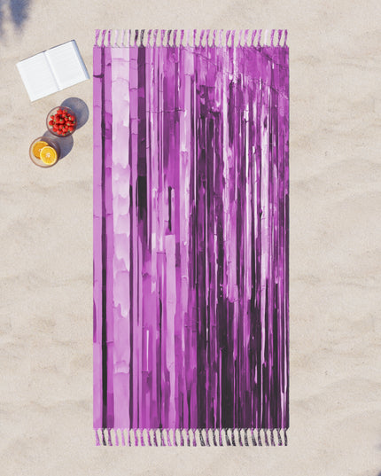 Striped Powder Lavender 38" × 81" Boho Beach Cloth
