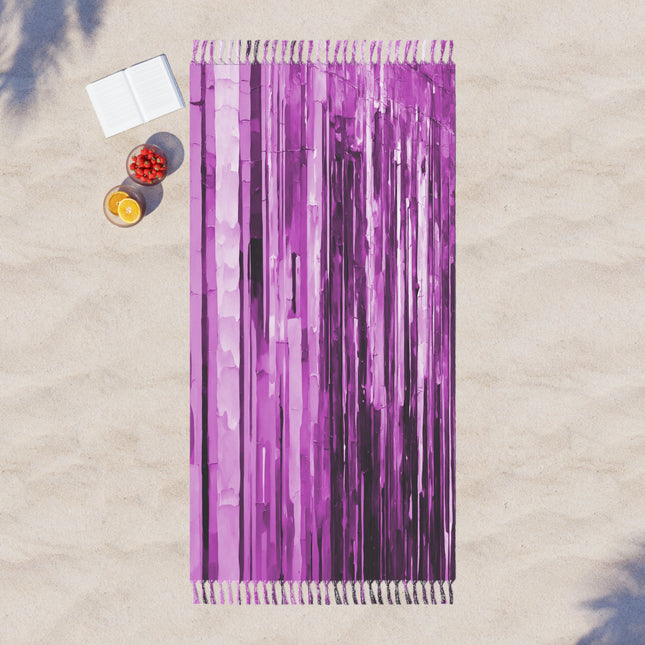 Striped Powder Lavender 38" × 81" Boho Beach Cloth
