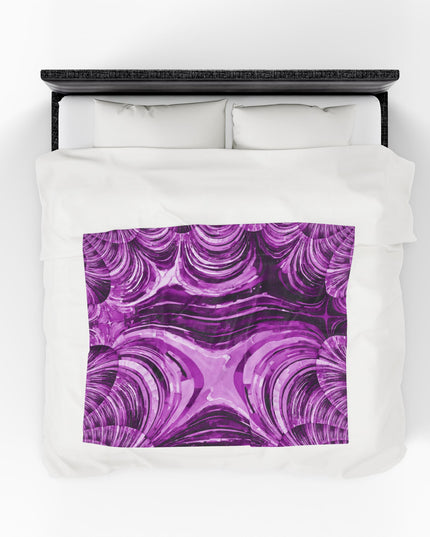 Uzi Spiral Powder Lavender Velveteen Plush Blanket, 50" x 60"