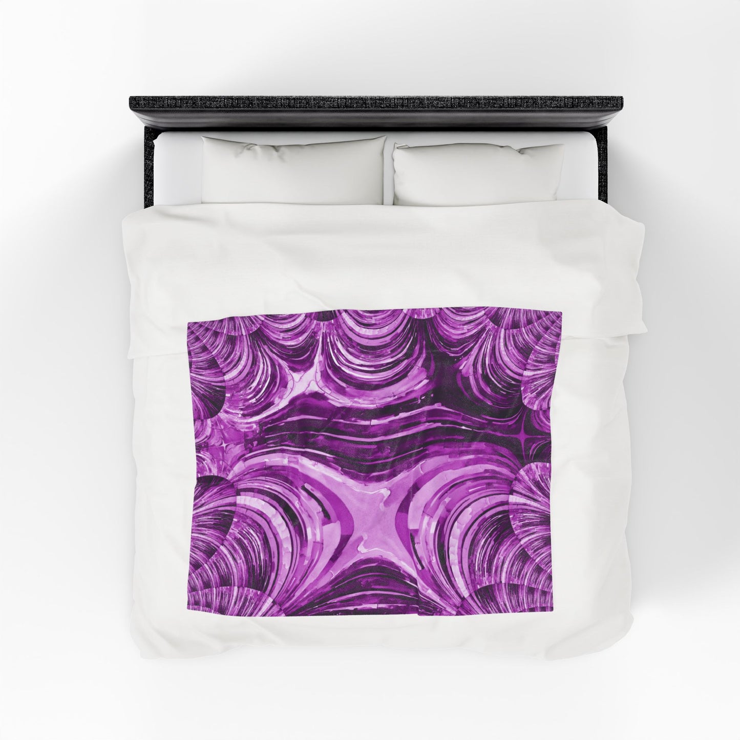 Uzi Spiral Powder Lavender Velveteen Plush Blanket, 50" x 60"