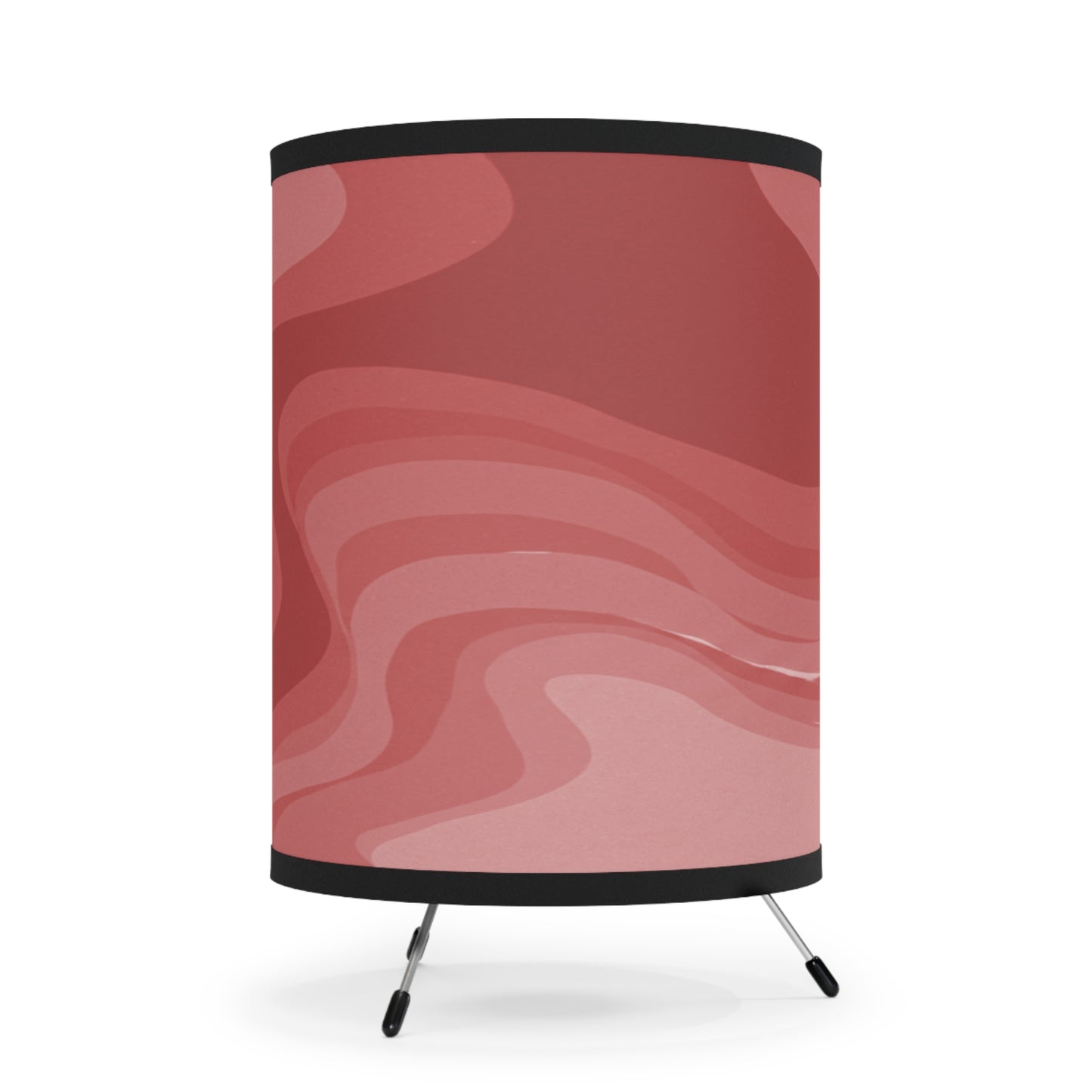 Power Red Wavey Tripod Lamp with High-Res Printed Shade, US\CA plug