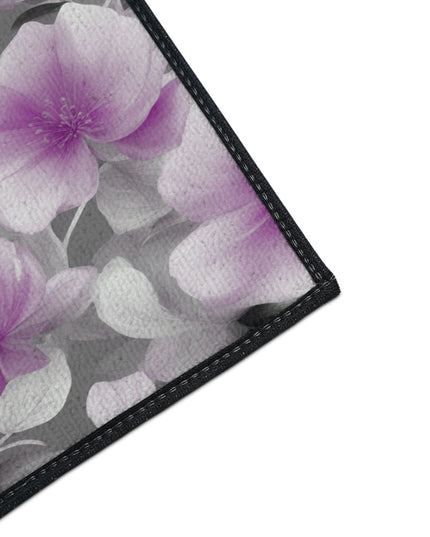 Purple Blossom Floral Bunch Heavy Duty Floor Mat, 18" x 24"
