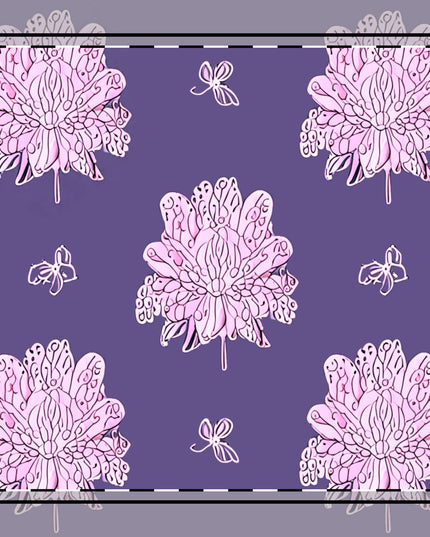 Magenta Floral Butterflies 10" x 10" Cotton Twill Napkin