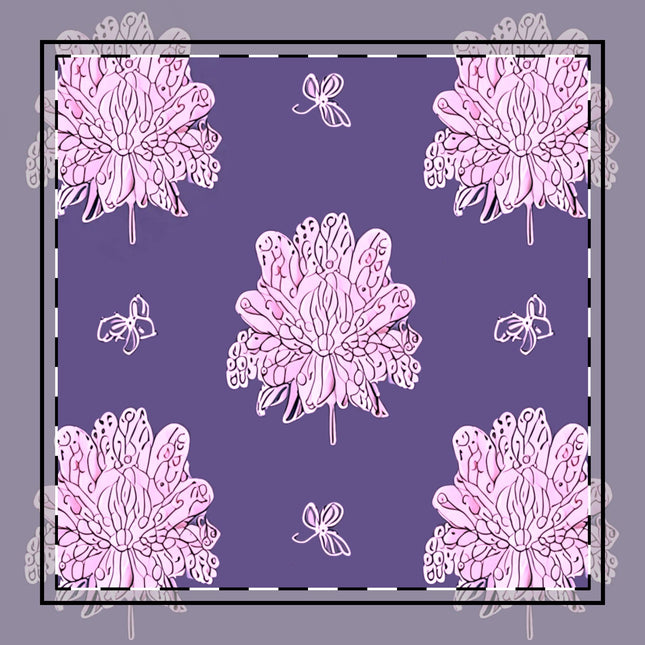 Magenta Floral Butterflies 10" x 10" Cotton Twill Napkin