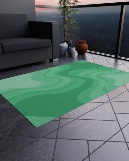 Mint Green Wavey 48" x 72" Outdoor Rug