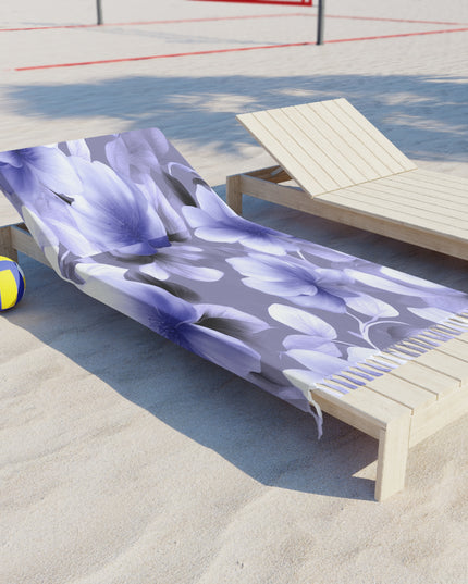 Indigo Blossom Floral Bunch 38" × 81" Boho Beach Cloth