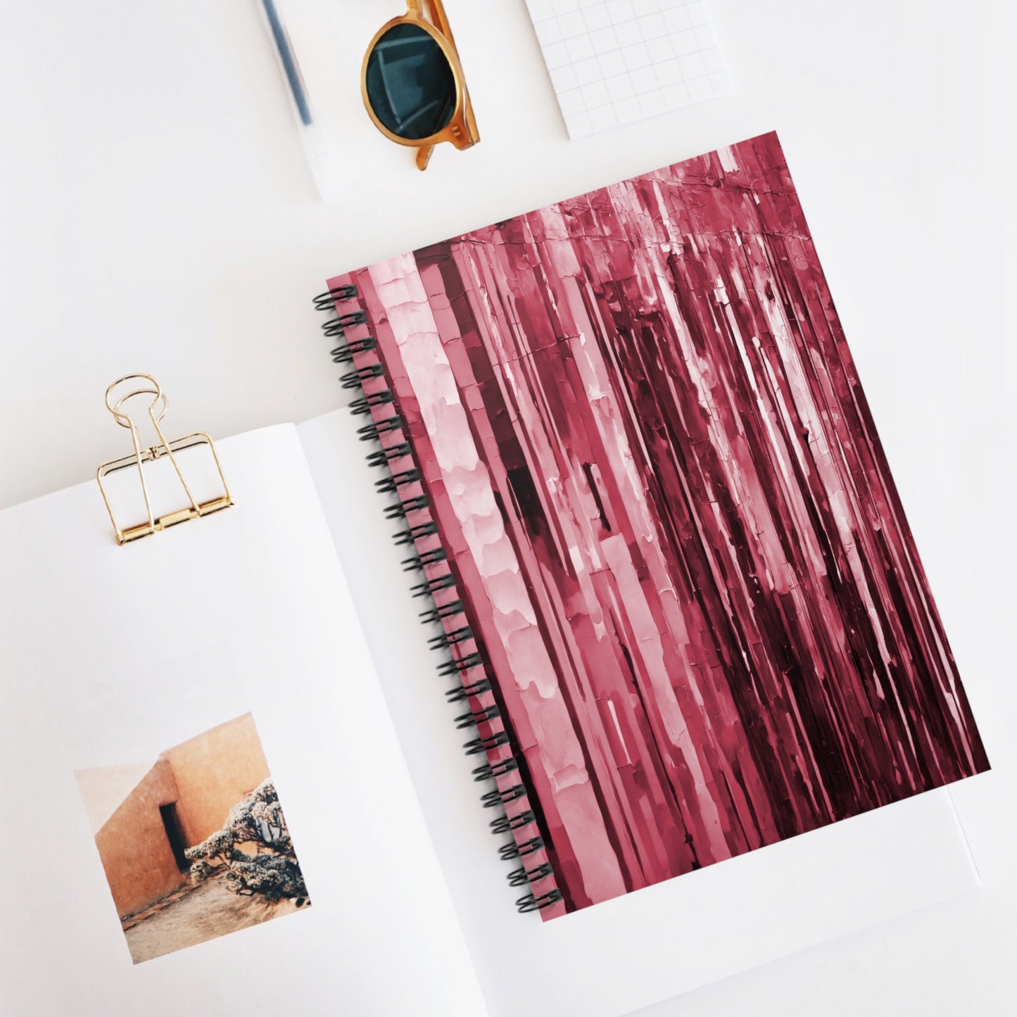 Striped Ruby Spiral Notebook - Ruled Line, 6" x 8", 118 pages