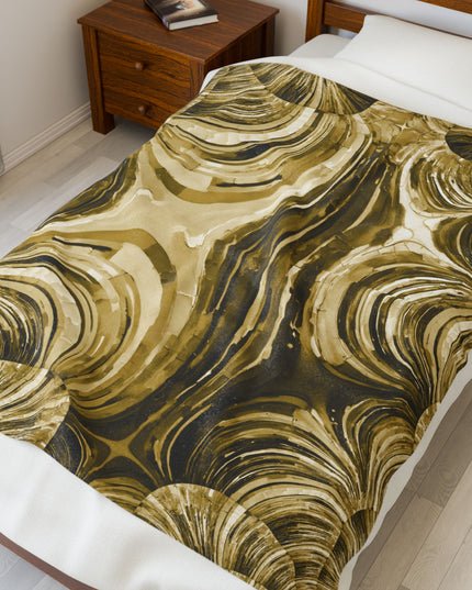 Uzi Spiral Light Brown Velveteen Plush Blanket, 50" x 60"