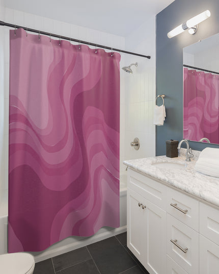 Pinky Mauve Wavey Shower Curtains, 71" x 74"